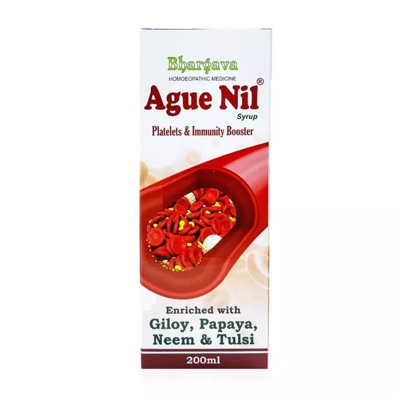 Bhargava Ague Nil Syrup with Giloy, Papaya, Neem and Tulsi (200ml)