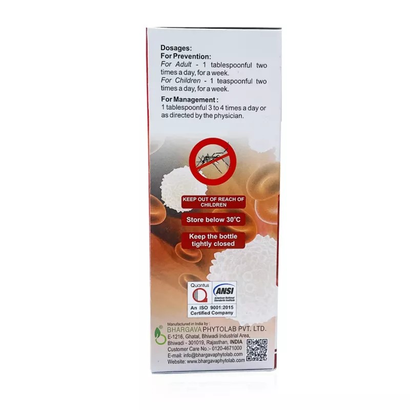 Bhargava Ague Nil Syrup with Giloy, Papaya, Neem and Tulsi (200ml)