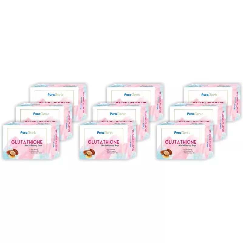 Puragenic Glutathione Skin Whitening Soap (75g, Pack of 9)