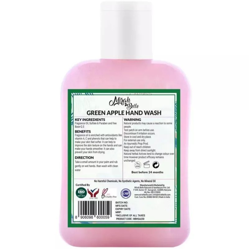 Mirah Belle Green Apple Hand Wash (250ml)