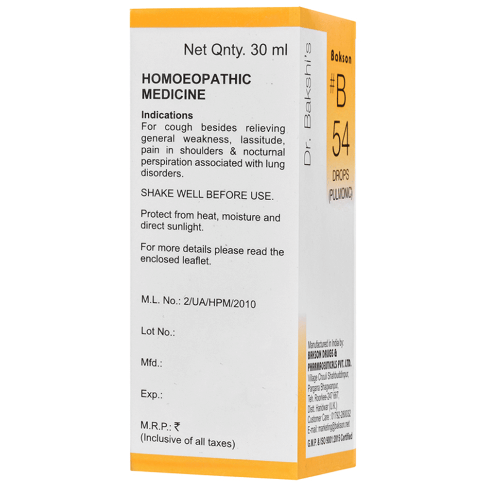 Bakson B54 Pulmonic Drop bottle of 30 ml Drop