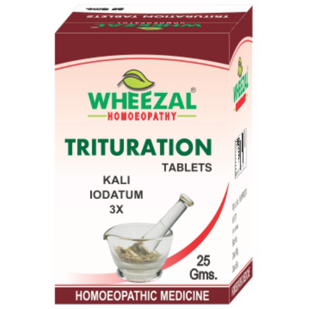 Wheezal Kali Iodatum Trituration Tablet 3X bottle of 25 gm Trituration Tablet