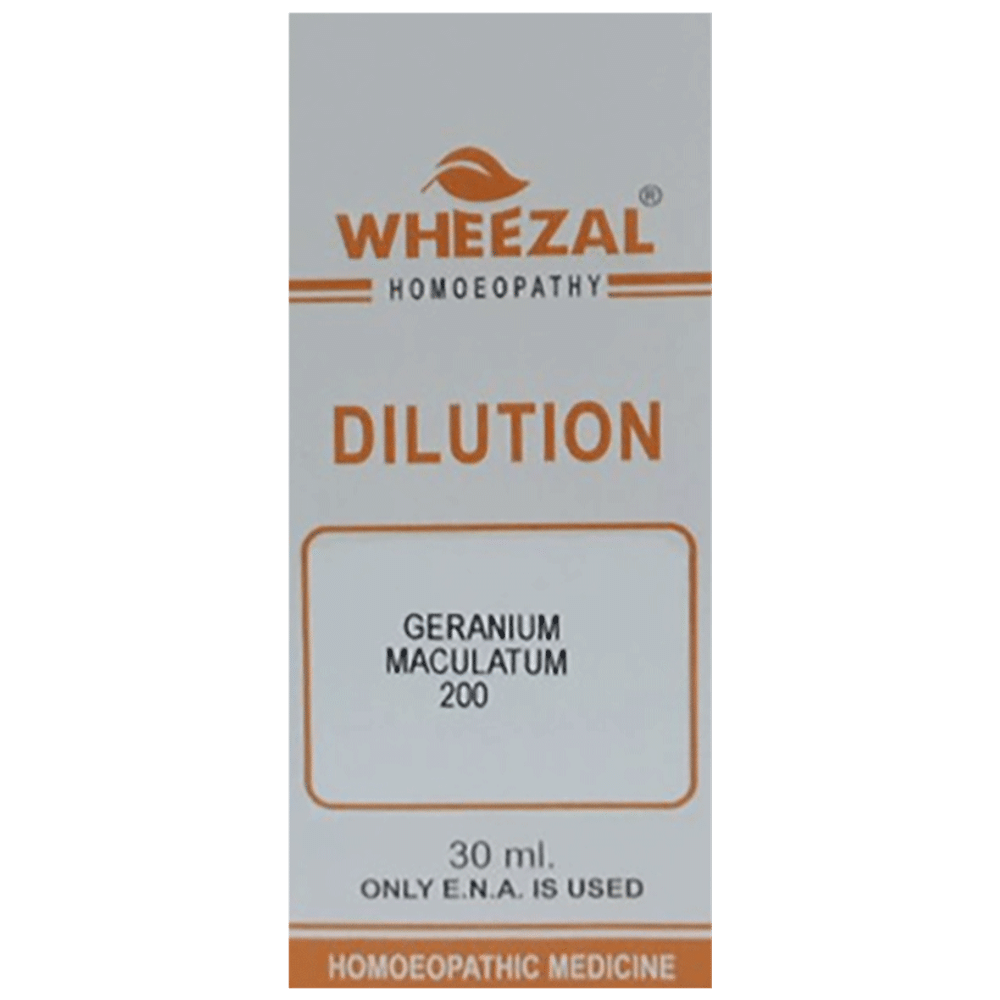Wheezal Geranium Mac. Dilution 200 bottle of 30 ml Dilution