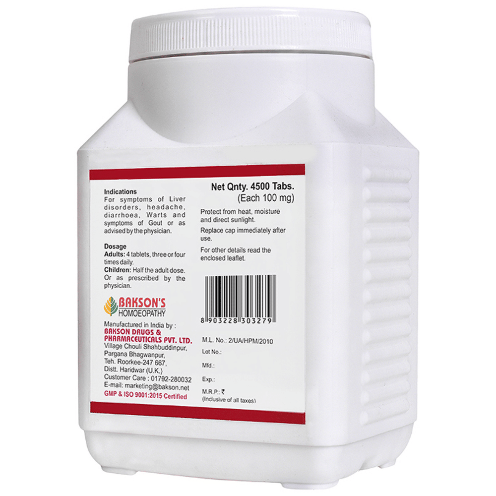 Bakson's Homeopathy Natrum Sulphuricum Biochemic Tablet 3X bottle of 4500 biochemic tablets Bakson's Homeopathy Natrum Sulphuricum Biochemic Tablet 3X bottle of 4500 biochemic tablets