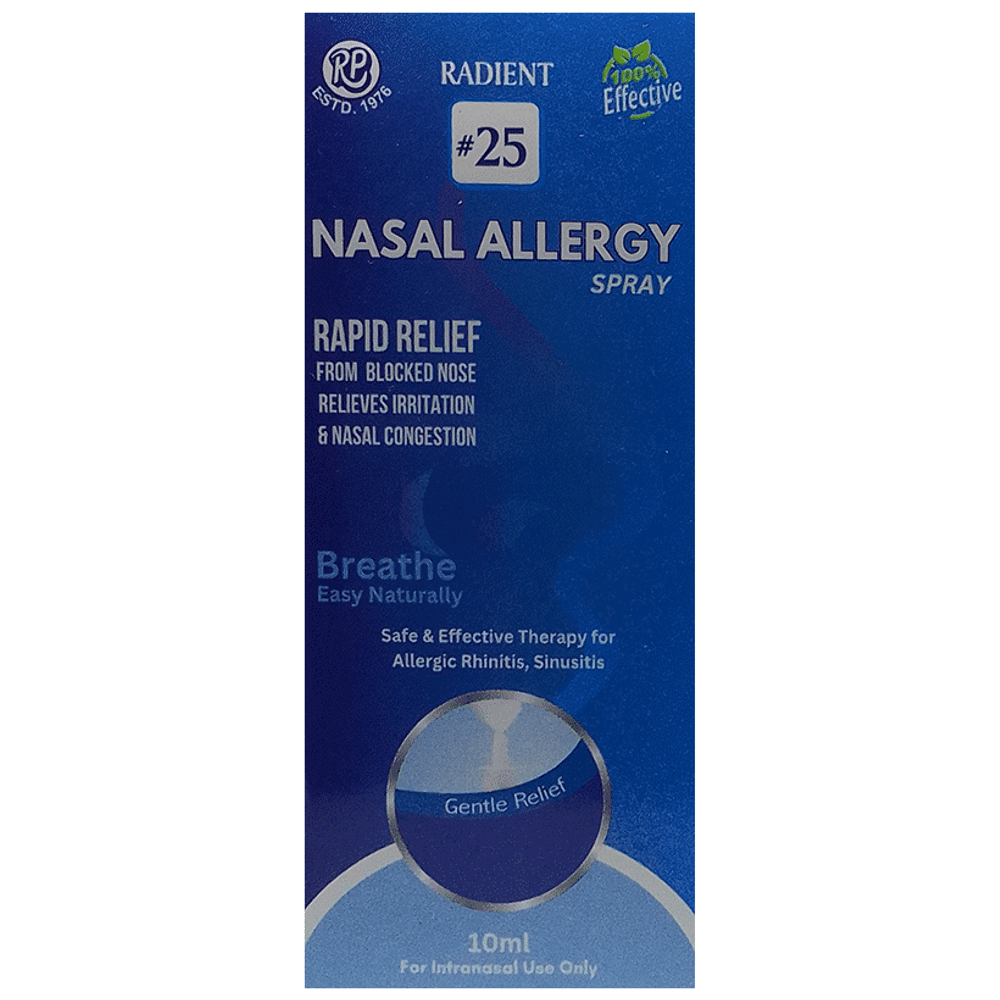 Radient #25 Nasal Allergy Spray Liquid Sugar Free bottle of 10 ml Liquid