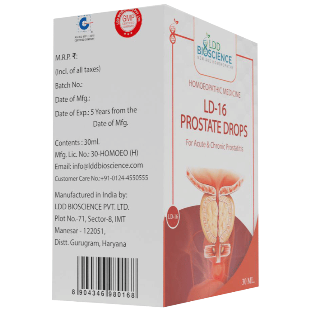 LDD Bioscience LD-16 Prostate Drops (30ml Each) Buy 5 get 1 Free combo pack of 6 bottles