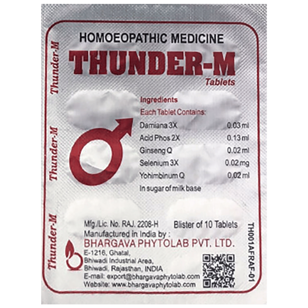 Bhargava Thunder-M Tablet box of 30 tablets Bhargava Thunder-M Tablet box of 30 tablets