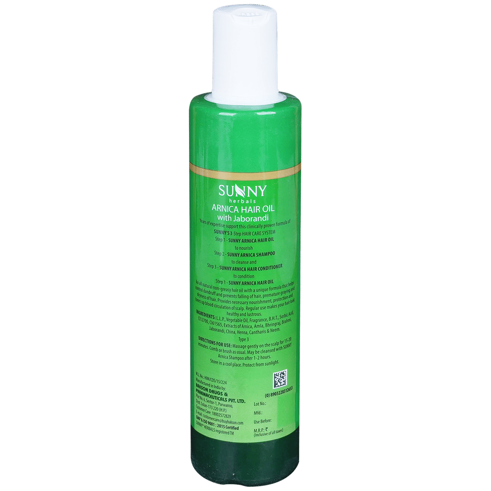 Bakson's Sunny Arnica Hair Oil with Jaborandi bottle of 250 ml Oil