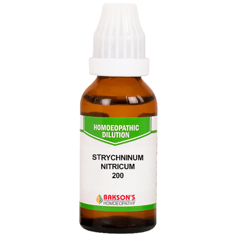 Bakson's Homeopathy Strychninum Nitricum Dilution 200 bottle of 30 ml Dilution Bakson's Homeopathy Strychninum Nitricum Dilution 200 bottle of 30 ml Dilution