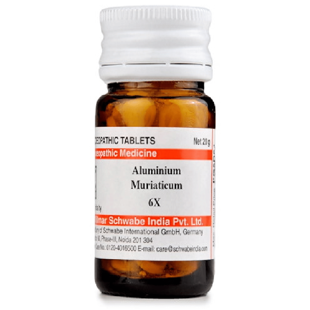 Dr Willmar Schwabe India Aluminium Muriaticum Trituration Tablet 6X bottle of 20 gm Trituration Tablet