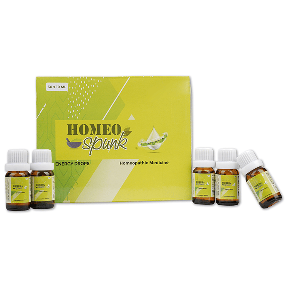 Homeospunk Energy Drops (30 Each) combo pack of 4 bottles