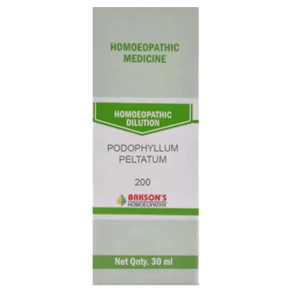 Bakson's Homeopathy Podophyllum Peltatum Dilution 200 bottle of 30 ml Dilution Bakson's Homeopathy Podophyllum Peltatum Dilution 200 bottle of 30 ml Dilution