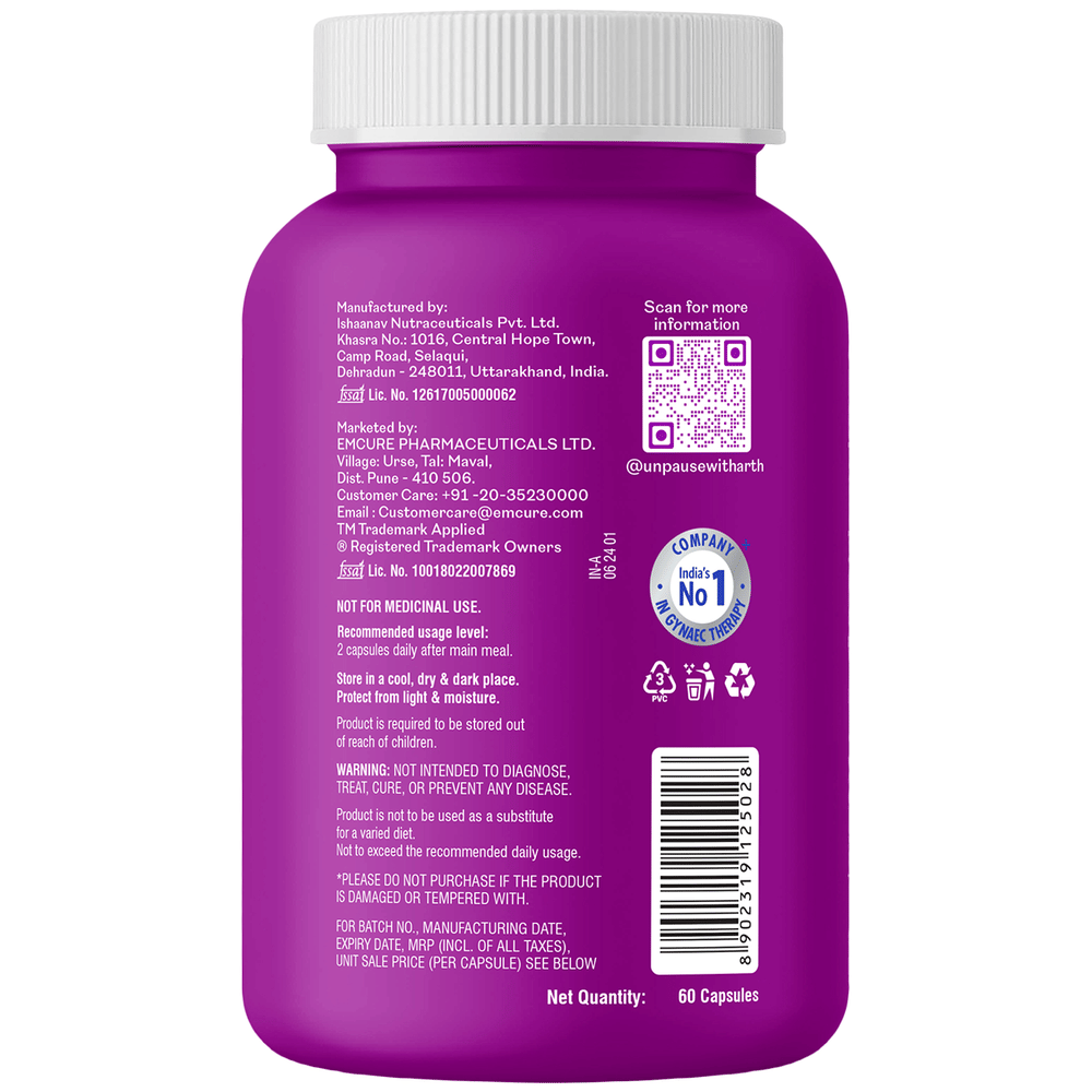 Arth Tender Breast Support Capsule with Primrose Oil, Vitamin E & Vitamin B6 bottle of 60 capsules