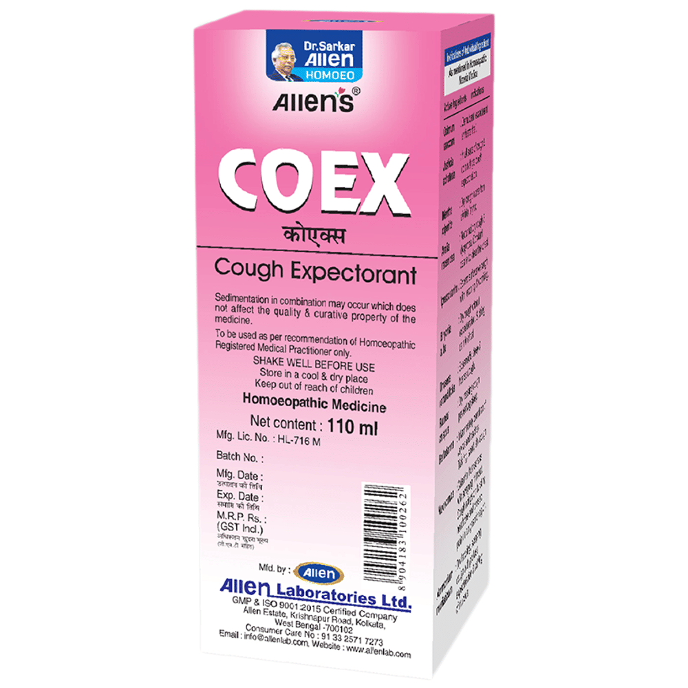 Allen's Coex Cough Expectorant (110ml Each) combo pack of 2 bottles Allen's Coex Cough Expectorant (110ml Each) combo pack of 2 bottles