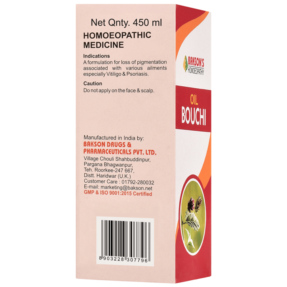 Bakson's Homeopathy Bouchi Oil bottle of 450 ml Oil