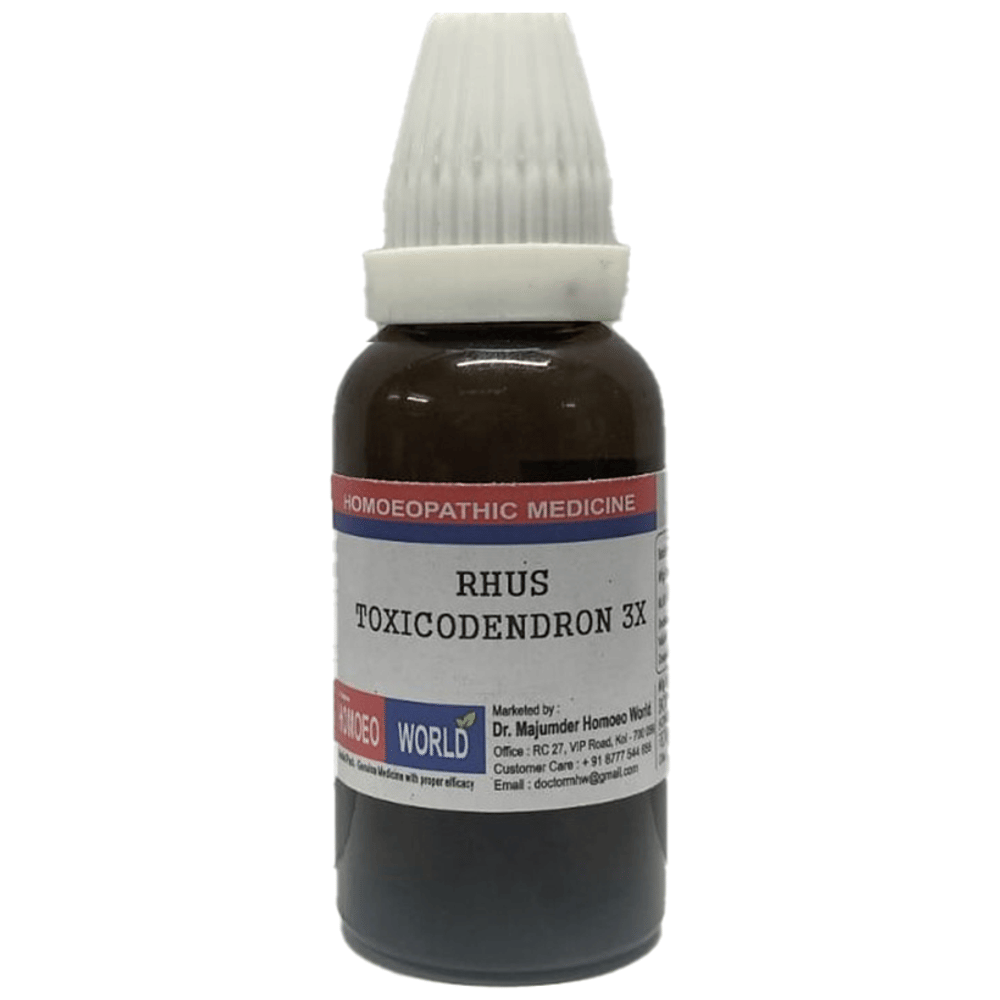 Dr. Majumder Homeo World Rhus Toxicodendron Dilution 3X (30ml Each) combo pack of 2 bottles