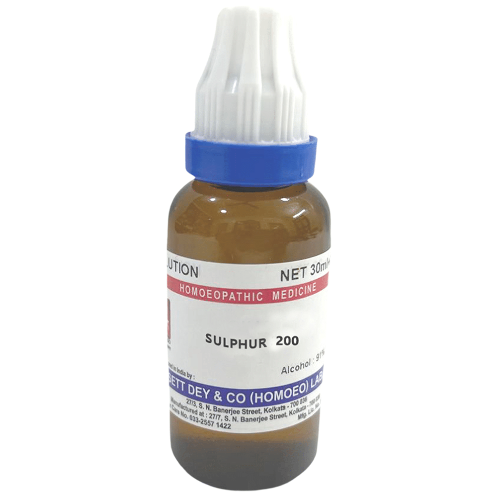 Sett Dey Sulphur Dilution 200 bottle of 30 ml Dilution