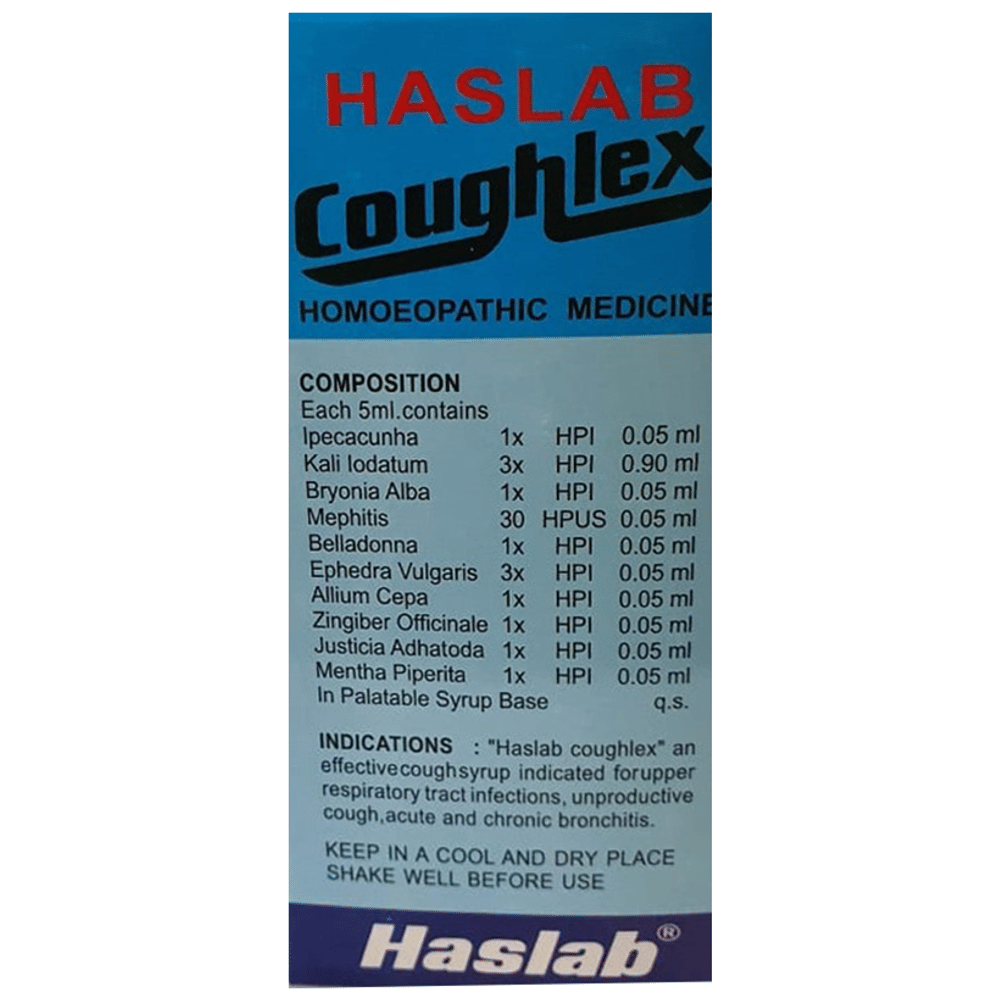 Haslab Coughlex Syrup bottle of 450 ml Syrup Haslab Coughlex Syrup bottle of 450 ml Syrup