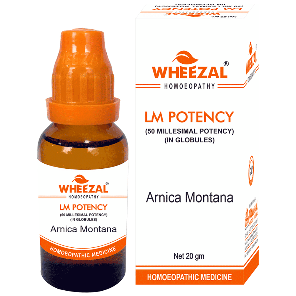 Wheezal Arnica Montana Globules 0/16 LM bottle of 20 gm Globules Wheezal Arnica Montana Globules 0/16 LM bottle of 20 gm Globules
