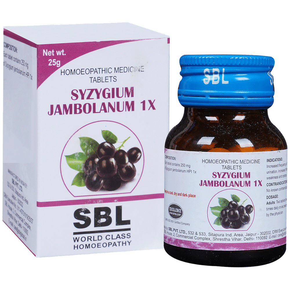 SBL Syzygium Jambolanum Trituration Tablet 1X bottle of 25 gm Trituration Tablet