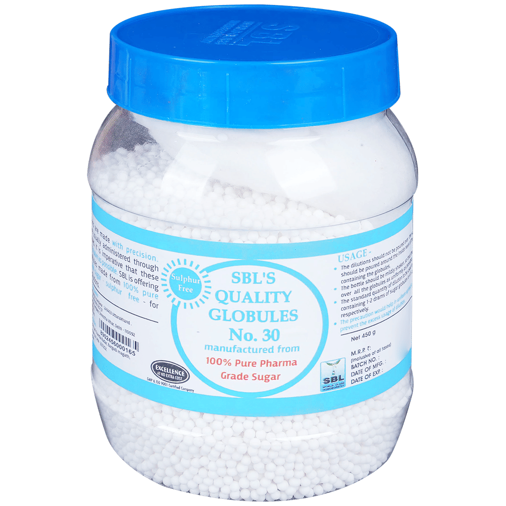 SBL Quality Globules (Grade Sugar 30) jar of 450 gm Globules