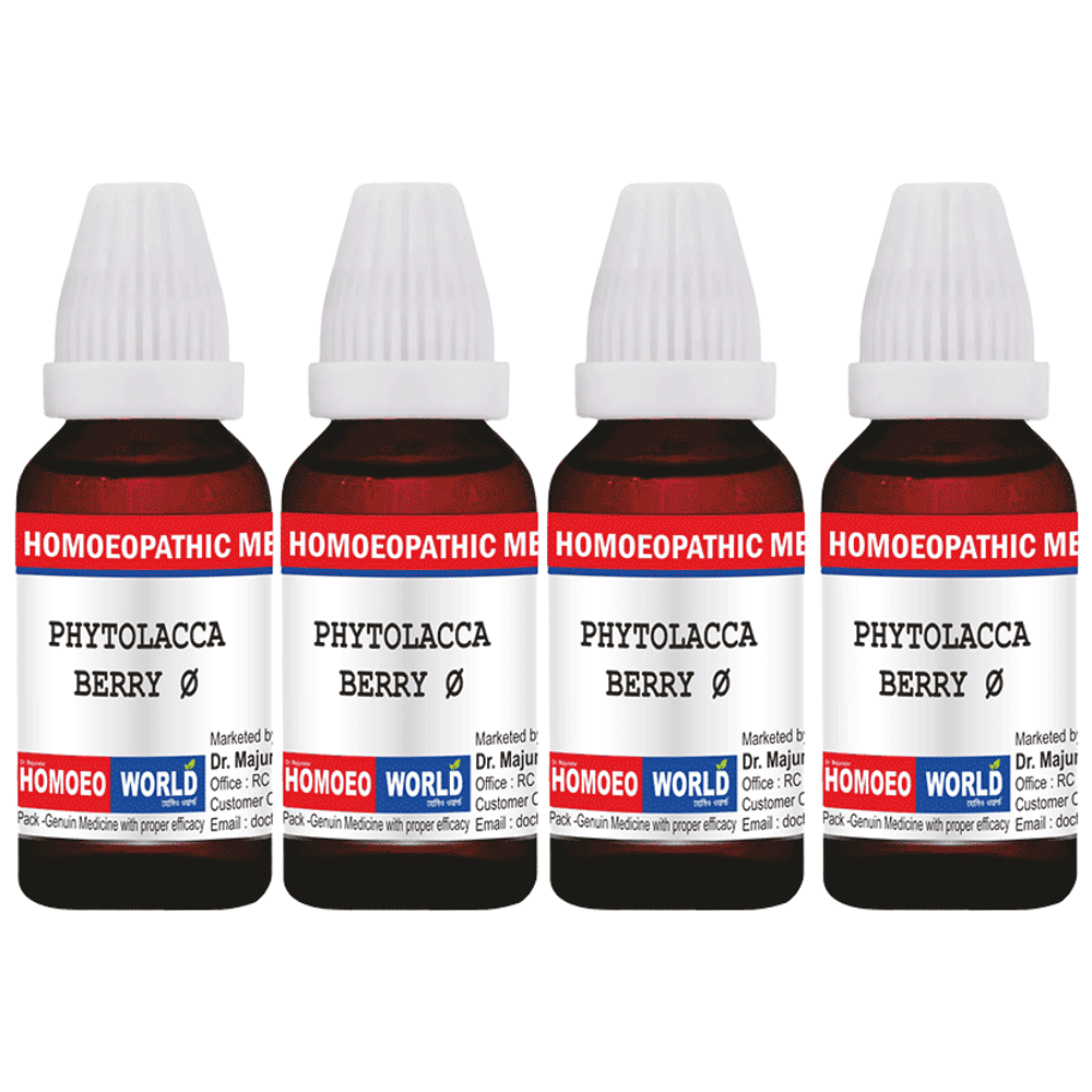 Dr. Majumder Homeo World Phytolacca Berry Mother Tincture (30ml Each) Q combo pack of 3 bottles