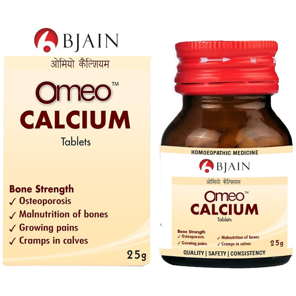 Bjain Omeo Calcium Tablet bottle of 25 gm Tablet