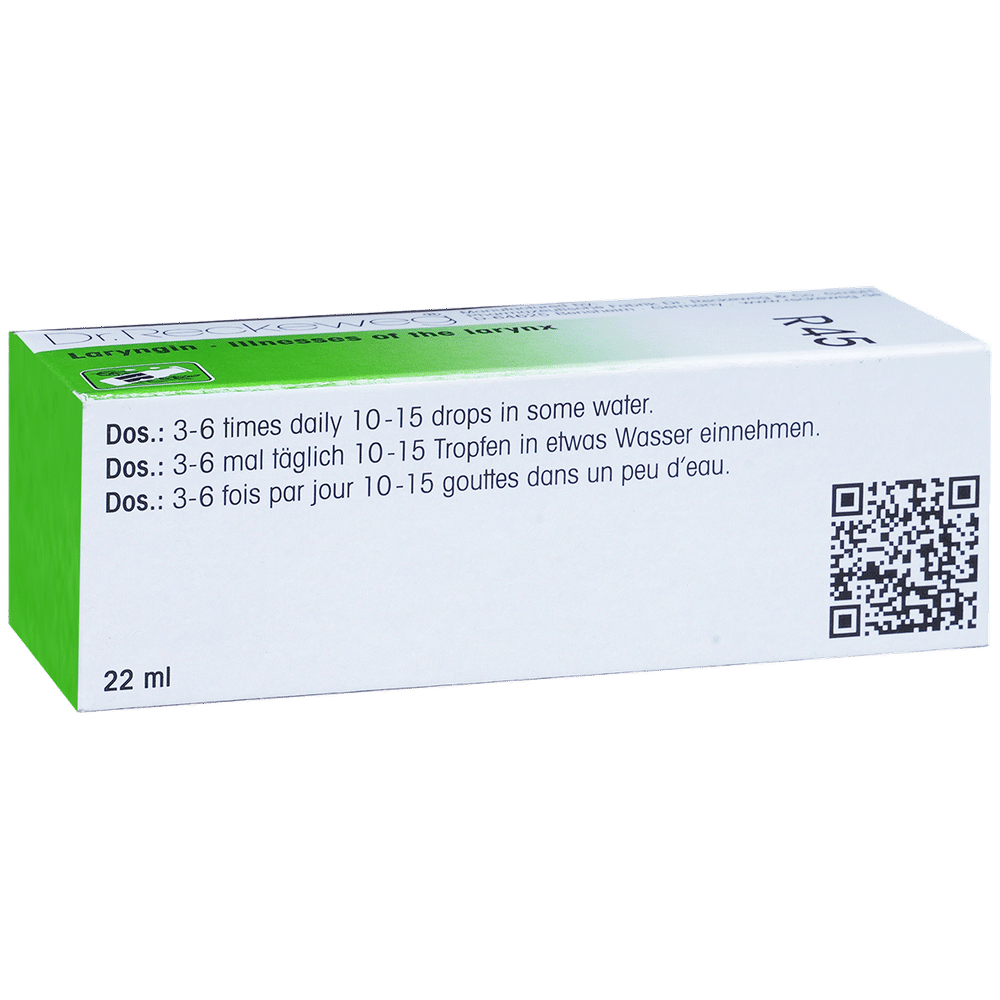 Dr. Reckeweg R45 Illnesses Of The Larynx Drop bottle of 22 ml Drop Dr. Reckeweg R45 Illnesses Of The Larynx Drop bottle of 22 ml Drop