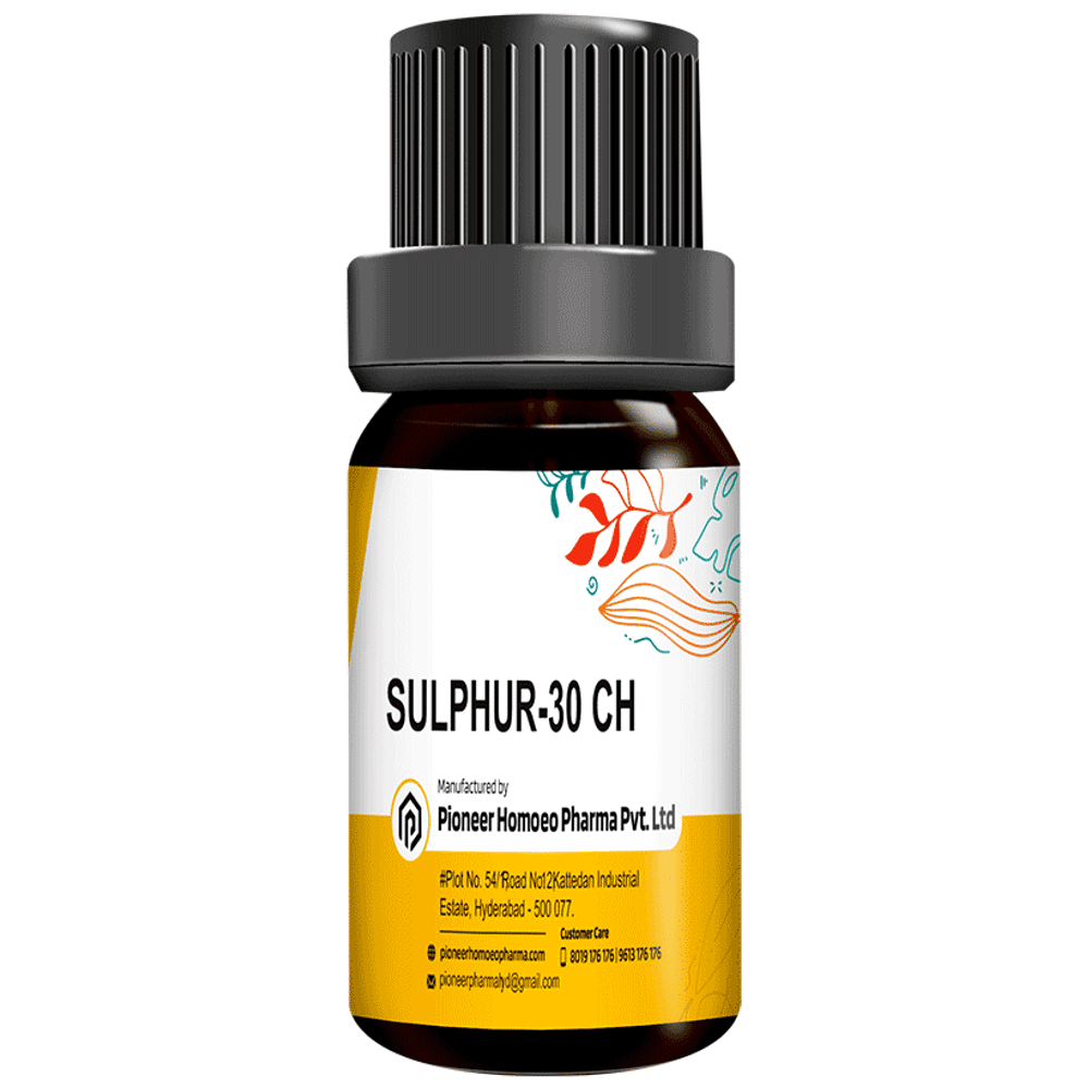 Pioneer Pharma Sulphur Globules Pellets Multidose Pills 30 CH bottle of 150 tablets