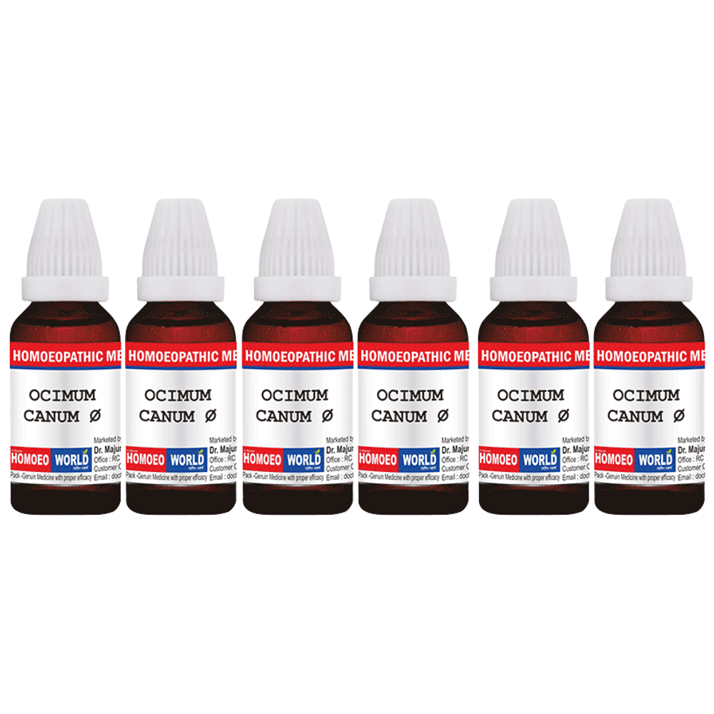 Dr. Majumder Homeo World Ocimum Canum Mother Tincture (30ml Each) Q combo pack of 6 bottles