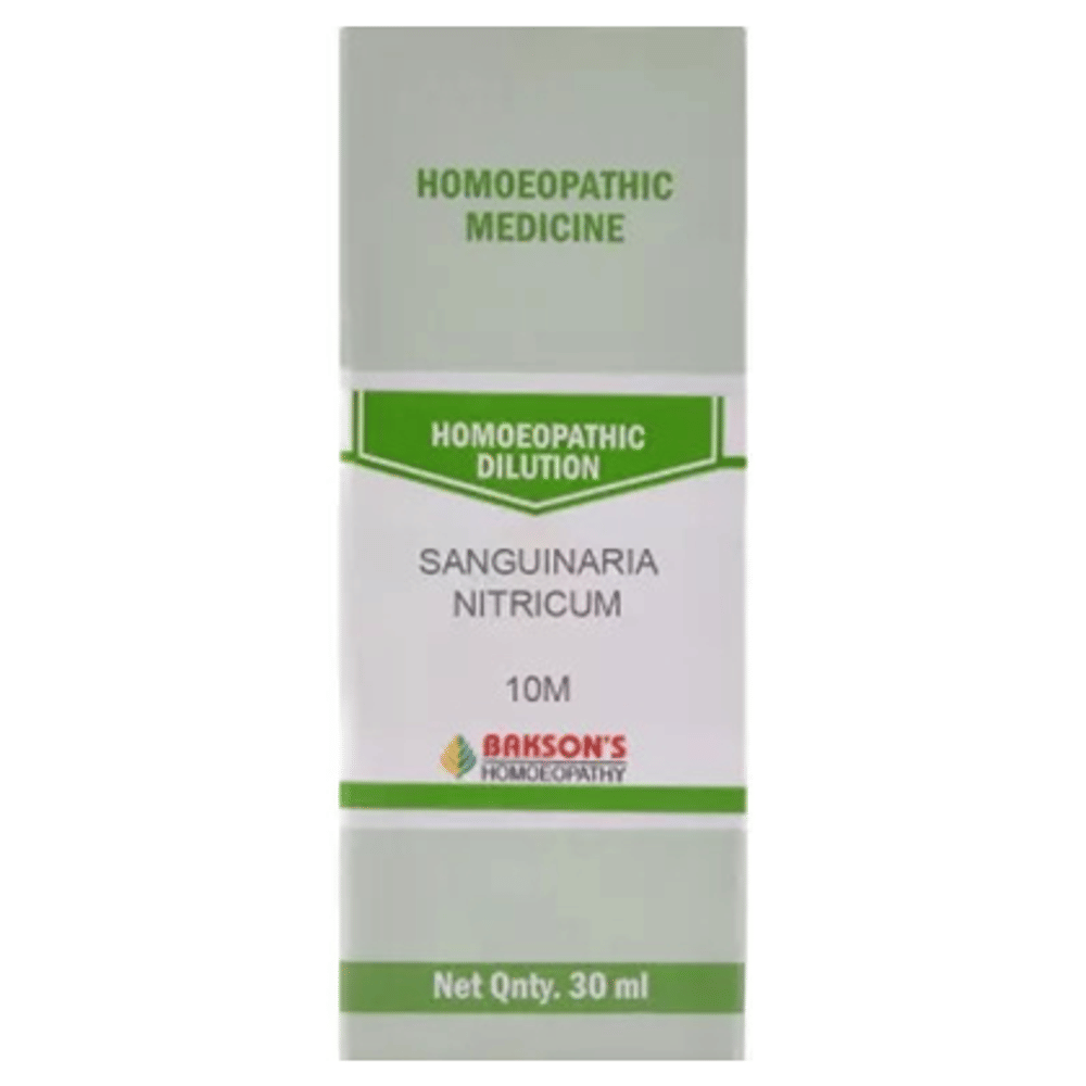 Bakson's Homeopathy Sanguinaria Nitricum Dilution 10M bottle of 30 ml Dilution