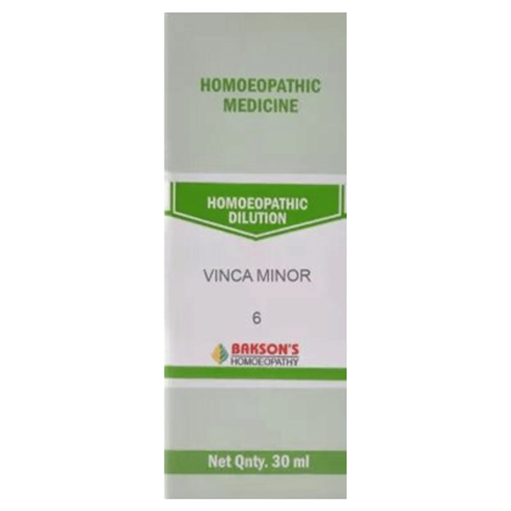 Bakson's Homeopathy Vinca Minor  Dilution 6 bottle of 30 ml Dilution
