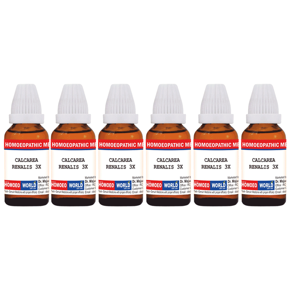 Dr. Majumder Homeo World Calcarea Renalis Dilution(30ml Each) 3X combo pack of 6 Packs