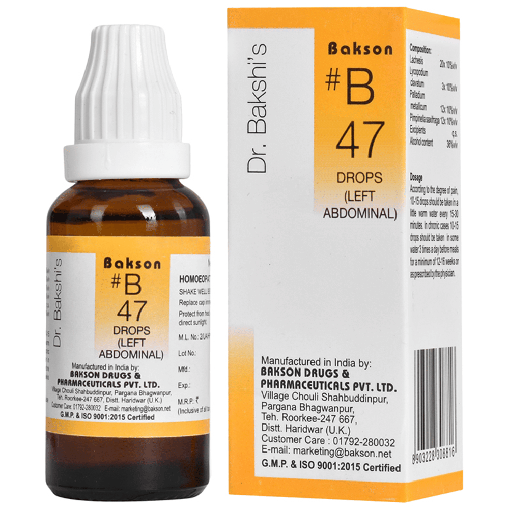Bakson B47 Left Abdominal Drop bottle of 30 ml Drop