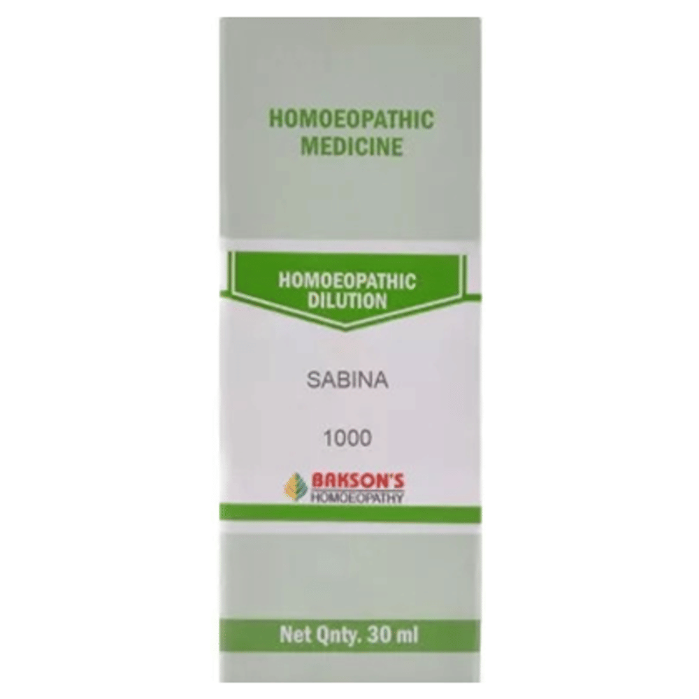 Bakson's Homeopathy Sabina Dilution 1000 CH bottle of 30 ml Dilution