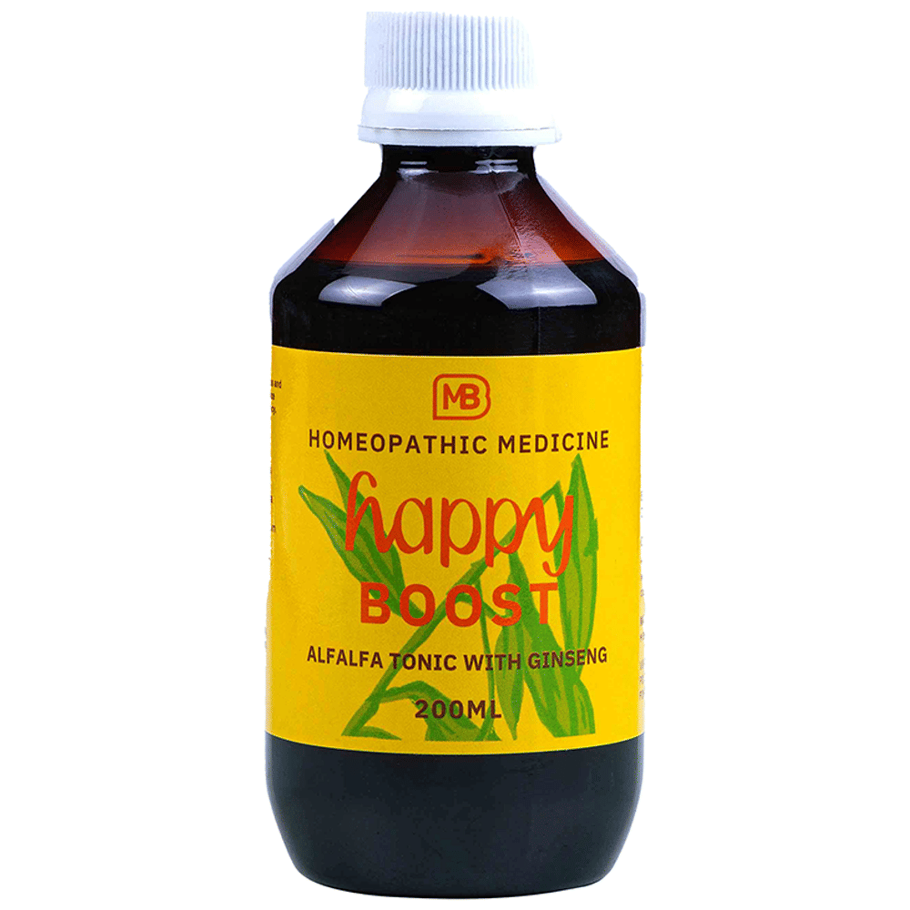 MB Happy Boost Alfalfa Tonic with Ginseng bottle of 200 ml Tonic MB Happy Boost Alfalfa Tonic with Ginseng bottle of 200 ml Tonic
