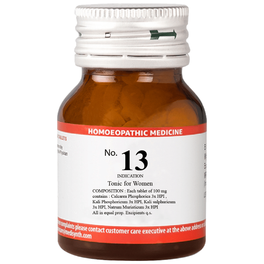 Medisynth Bio-chemic Combination No.13 Tonic for Women bottle of 25 gm Biocombination Tablet Medisynth Bio-chemic Combination No.13 Tonic for Women bottle of 25 gm Biocombination Tablet