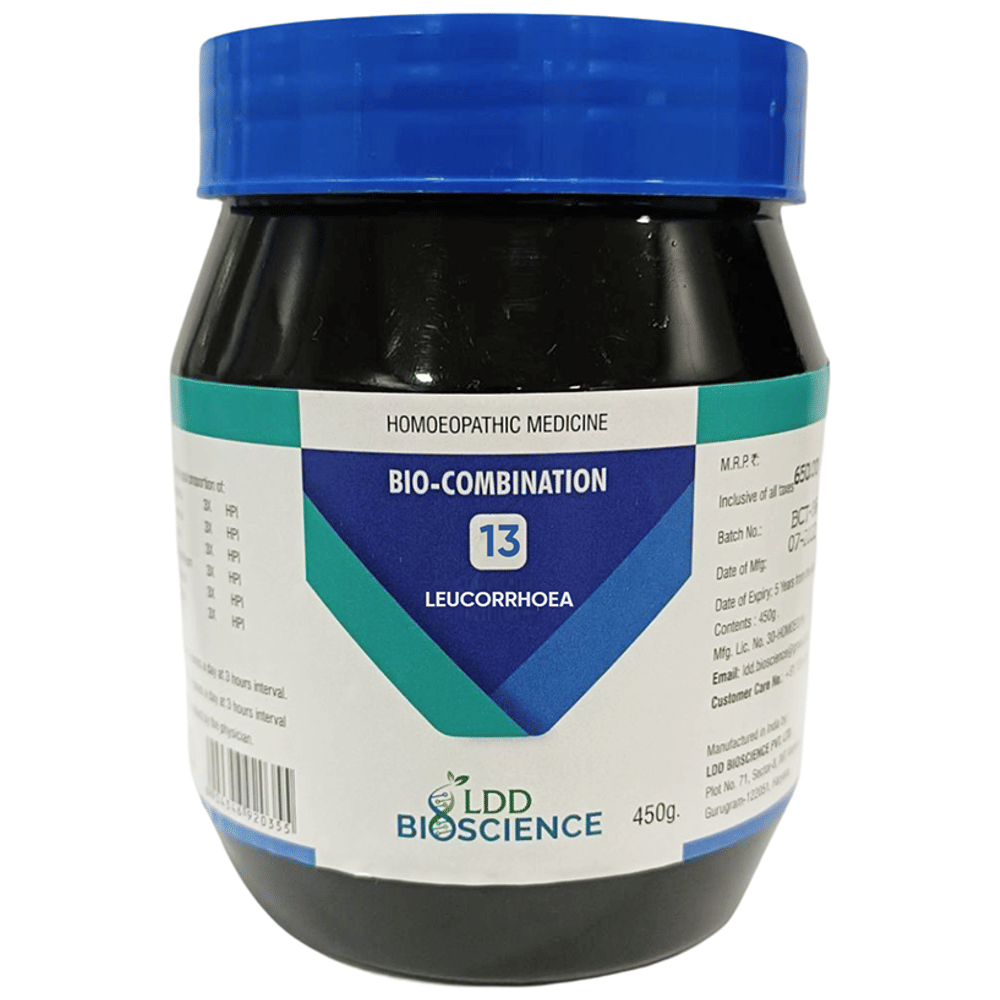 LDD Bioscience Bio-Combination 13 Leucorrhoea Tablet bottle of 450 gm Biocombination Tablet