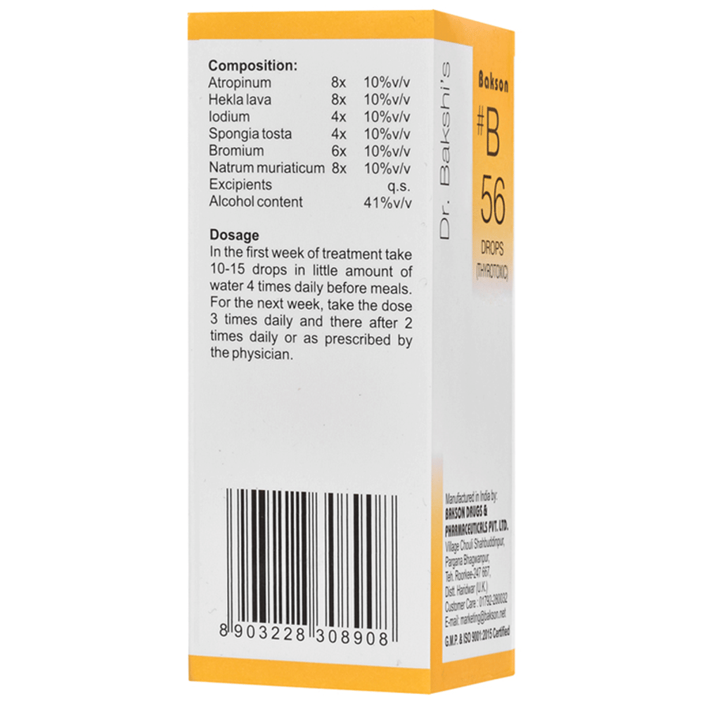 Bakson B56 Thyrotoxic Drop bottle of 30 ml Drop