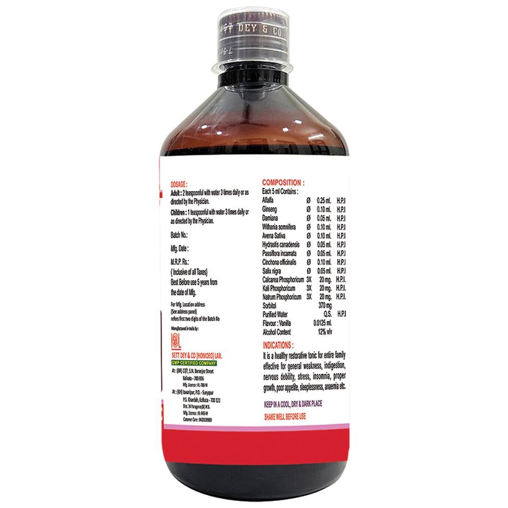 Sett Dey Alfaging Plus Sugar Free bottle of 450 ml Liquid