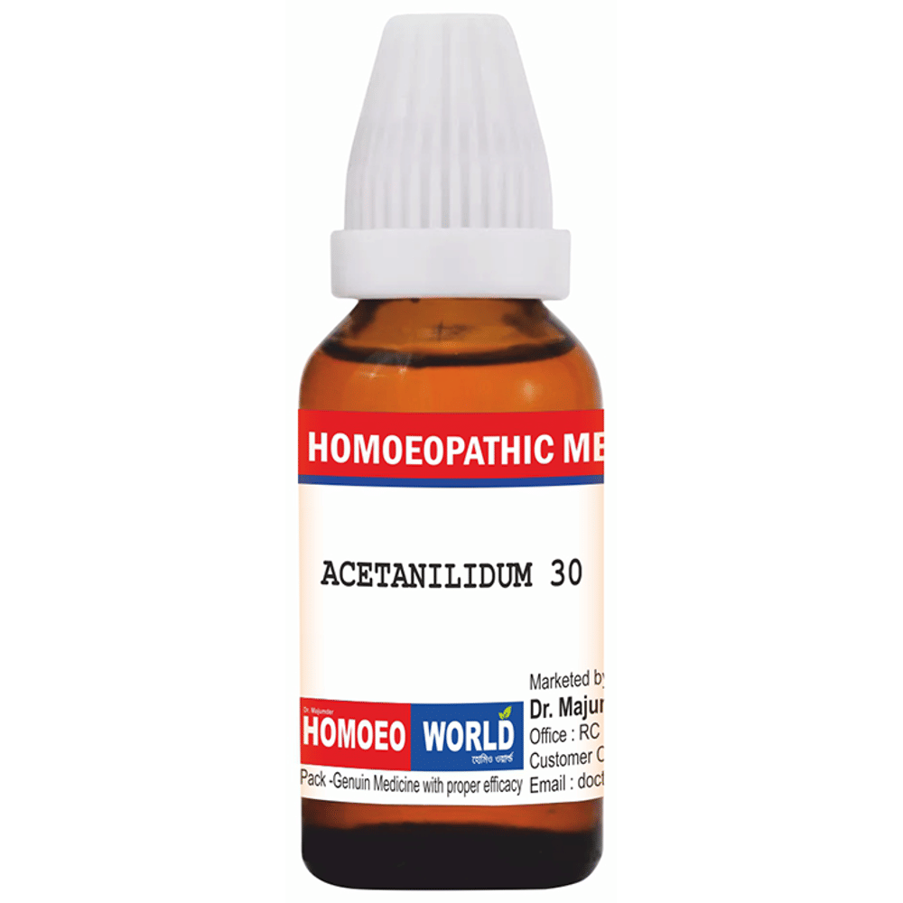 Dr. Majumder Homeo World Acetanilidum Dilution (30ml Each) 30 CH combo pack of 3 bottles Dr. Majumder Homeo World Acetanilidum Dilution (30ml Each) 30 CH combo pack of 3 bottles