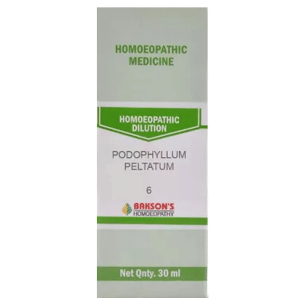 Bakson's Homeopathy Podophyllum Peltatum Dilution 6 CH bottle of 30 ml Dilution