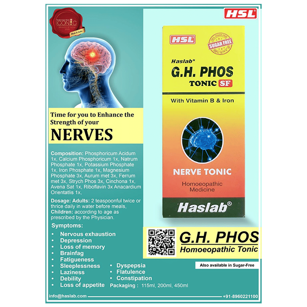 Haslab G.H. Phos Tonic Sugar Free bottle of 200 ml Tonic