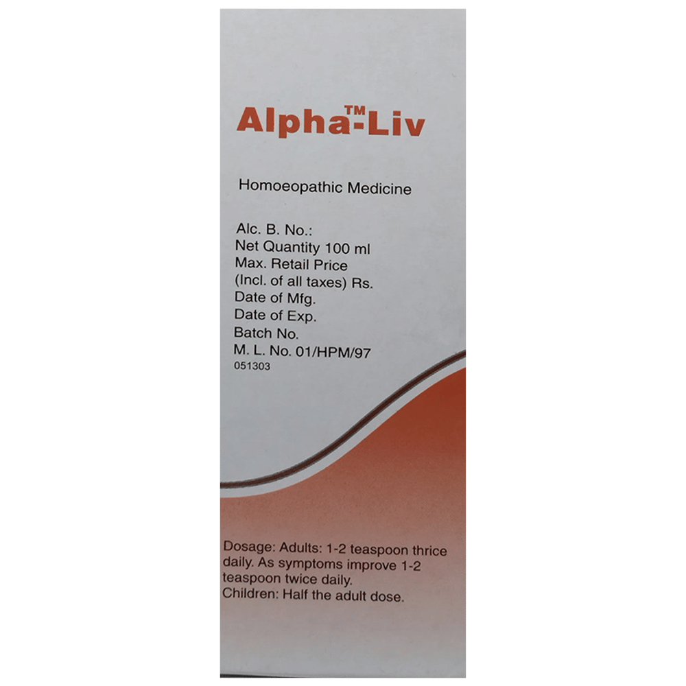 Dr Willmar Schwabe India Alpha-Liv Liver Tonic bottle of 500 ml Tonic