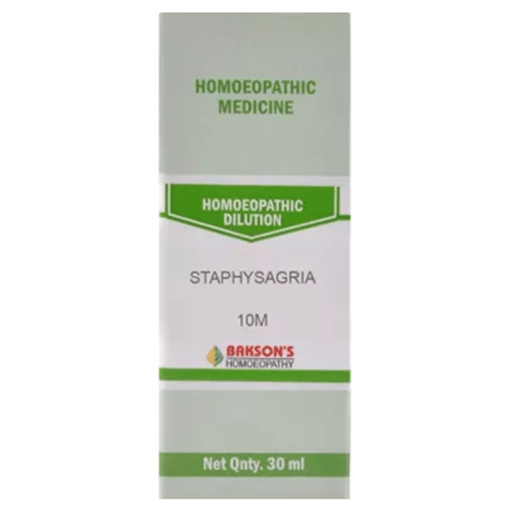 Bakson's Homeopathy Staphysagria Dilution 10M bottle of 30 ml Dilution