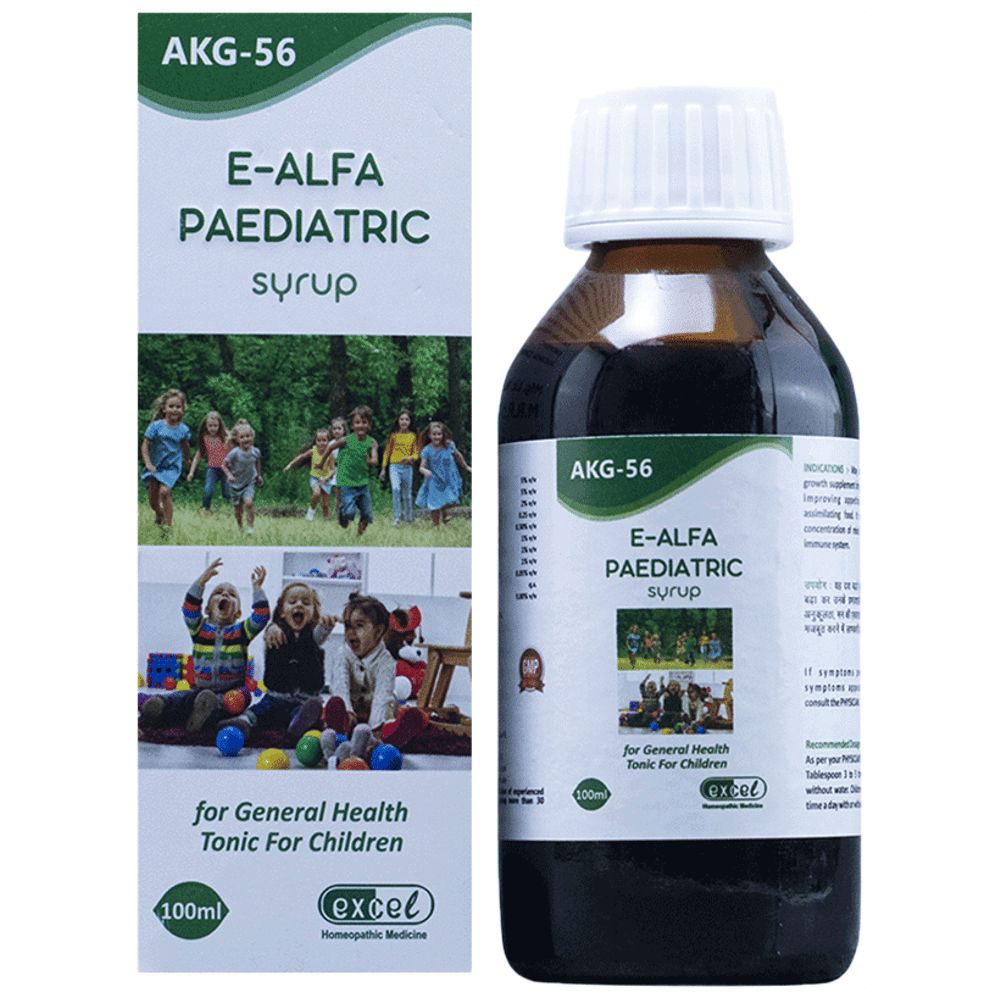 Excel AKG 56 E-Alfa Paediatric Syrup bottle of 100 ml Syrup