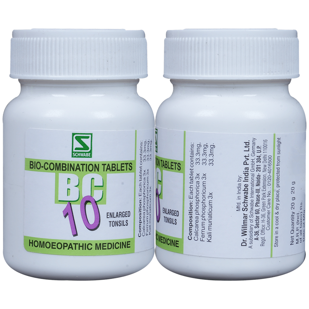 Dr Willmar Schwabe India Bio-Combination 10 (BC 10) Tablet bottle of 20 gm Biocombination Tablet