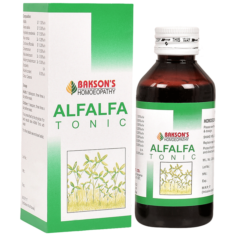 Bakson's Homeopathy Alfalfa Tonic bottle of 115 ml Tonic