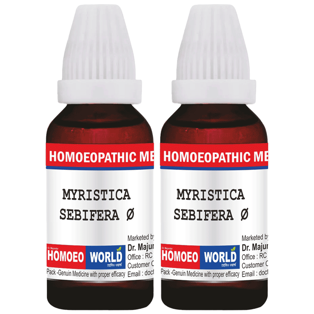 Dr. Majumder Homeo World Myristica Sebifera Mother Tincture (30ml Each) Q combo pack of 2 bottles