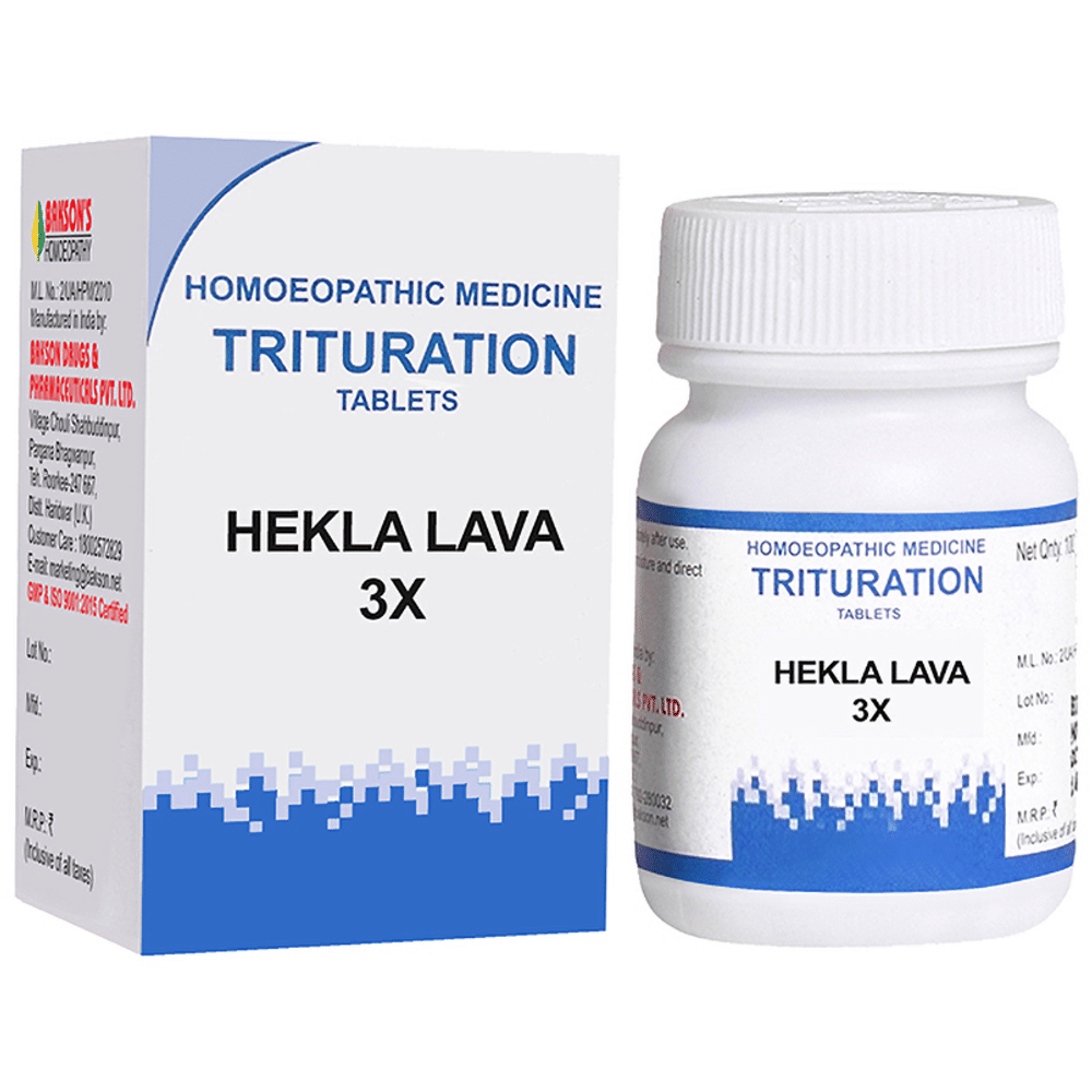 Bakson's Homeopathy Hekla Lava Trituration Tablet 3X bottle of 100 trituration tablets